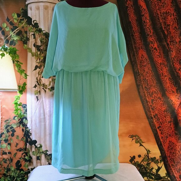 EUC: Shelby & Palmer Sze 22W Mint Green Chiffon Dress - Picture 1 of 6